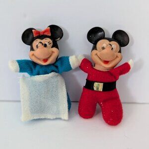 Vintage Disney Book Pets Collectible Toy Figures Mickey and Minnie Mouse 1970s